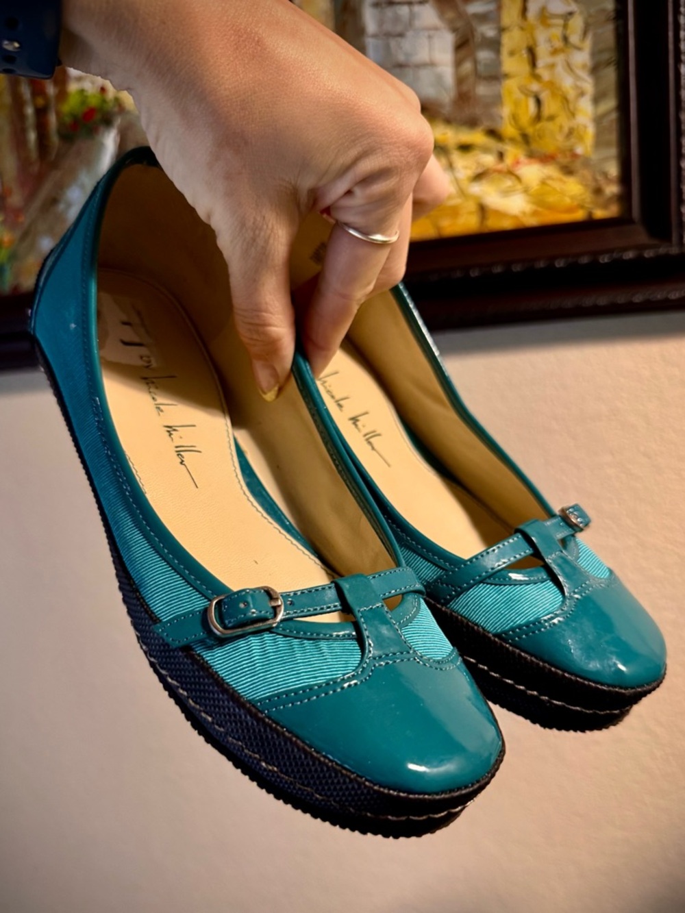 Blue Sneakerina Ballet Flat Sneakers Tennis Shoes Vintage 90s Y2K 6 Black